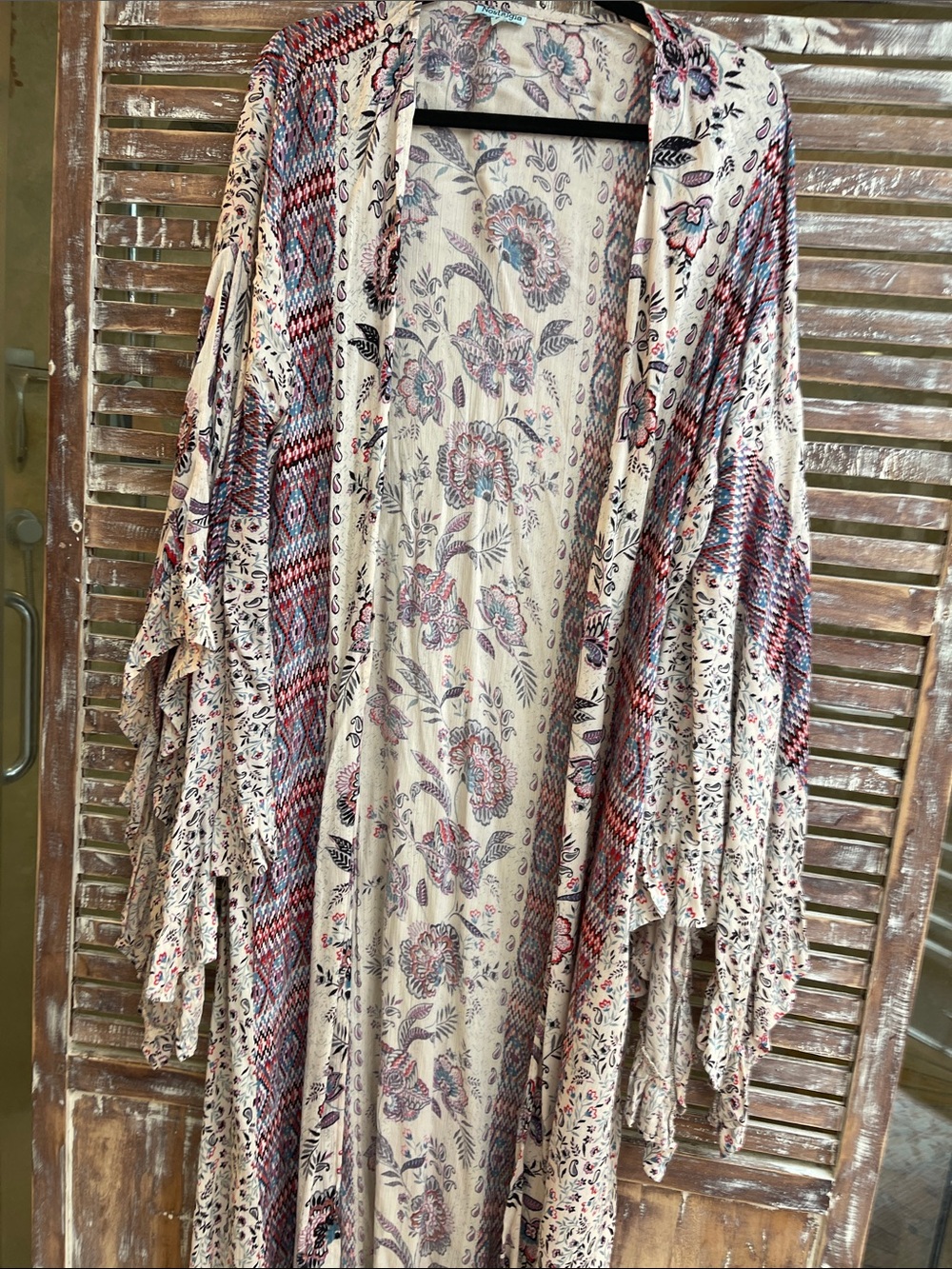 Nostalgia Cream Multicolor Floral Kimono Cardigan